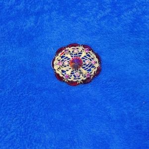 Vintage Czech Glass Watermelon Rivoli Pink Red Stones Gold Tone Filigree Brooch